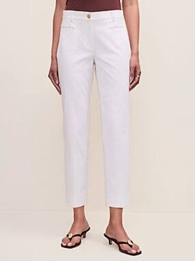 NWT Ann Taylor White Cotton Crop Pant Size 14